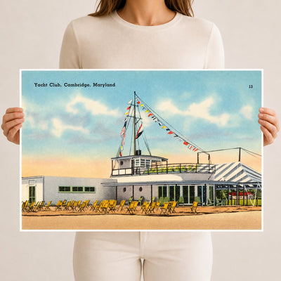 Yacht Club, Cambridge, Maryland — Vintage Maryland Postcard