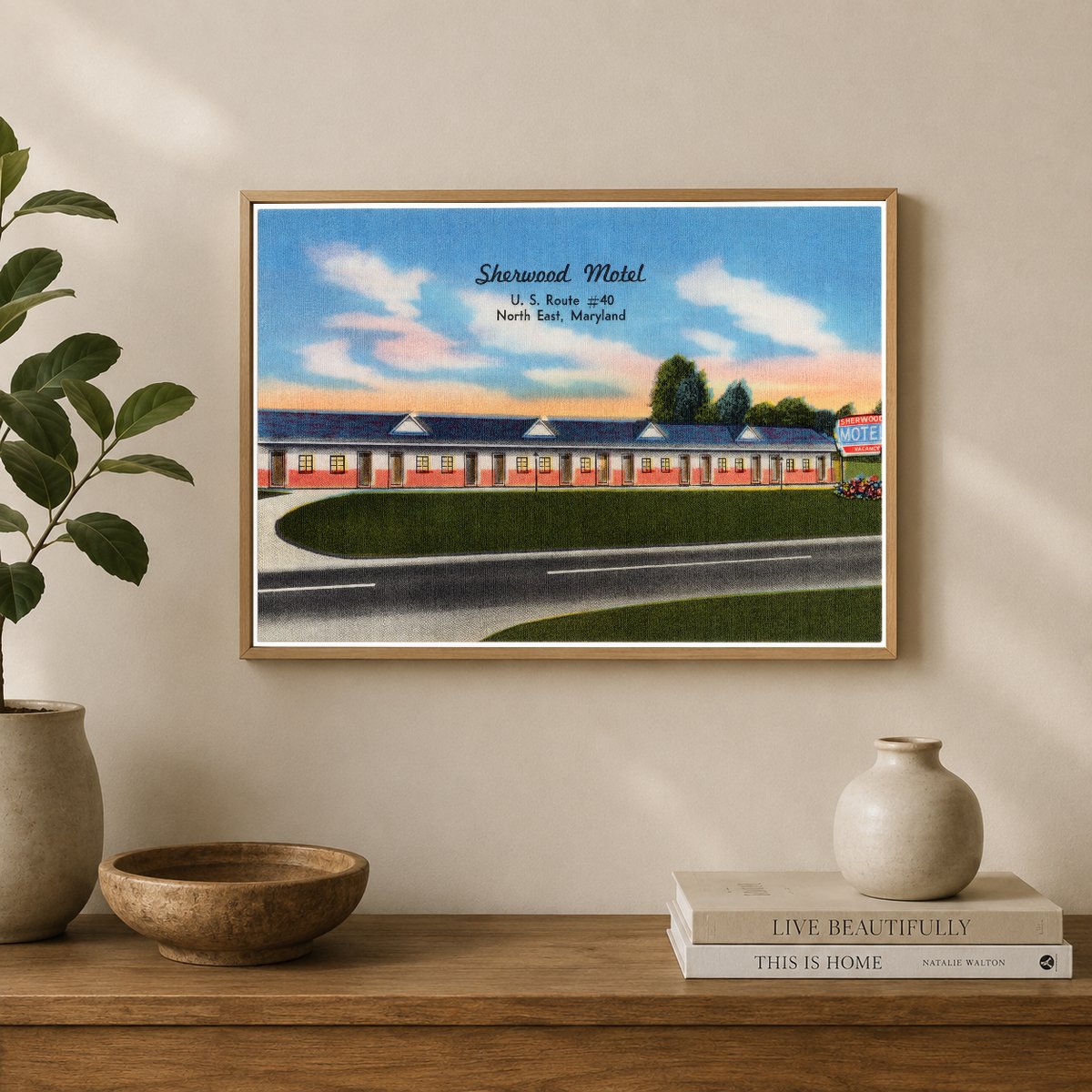 Sherwood Motel, U. S. Route #40, North East, Maryland — Vintage Maryland Postcard