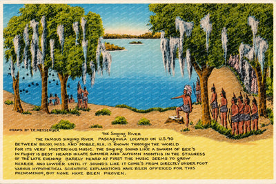 Gautier, MS: The Singing River, the famous Singing River, Pascagoula located on U. S. 90 between Biloxi, Miss. and Mobile, Ala. is known through the world for its very mysterious music.