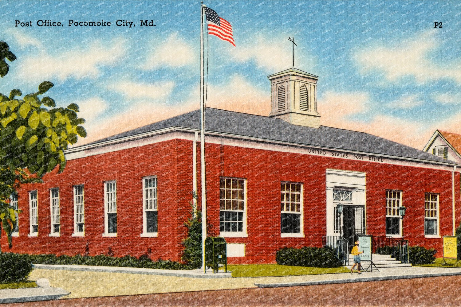 Post Office, Pocomoke City, MD — Vintage Maryland Postcard