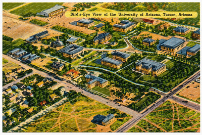 Tucson, AZ: Bird's-eye view of the University of Arizona