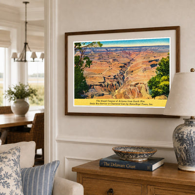 Grand Canyon, AZ: The Grand Canyon of Arizona from South Rim, daily bus service or chartered cars by Nava-Hopi Tours, Inc.