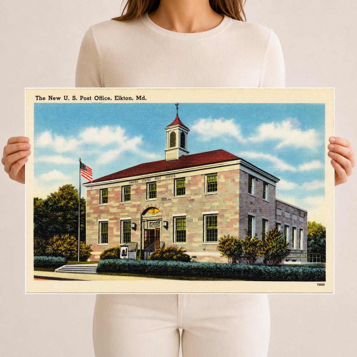The new U. S. Post Office, Elkton, MD — Vintage Maryland Postcard