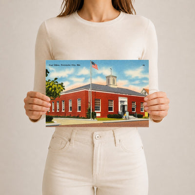 Post Office, Pocomoke City, MD — Vintage Maryland Postcard