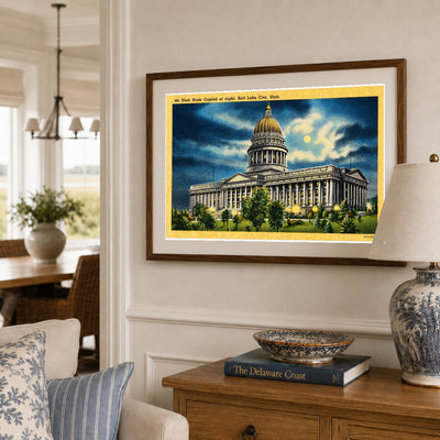 Salt Lake City, UT: Utah State Capitol at night
