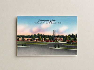 Chesapeake Court, U. S. Route 40 at Havre de Grace, Maryland — Vintage Maryland Postcard