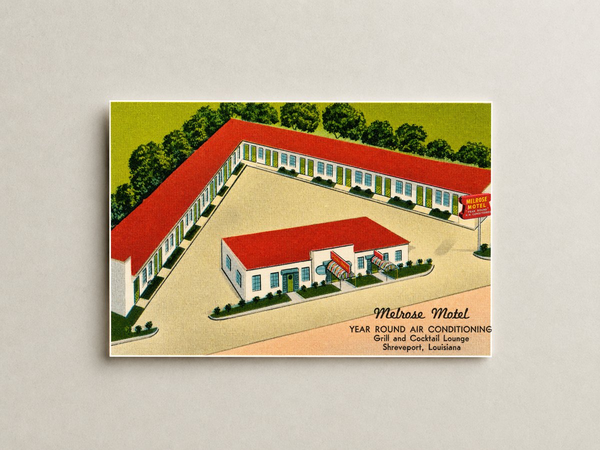 Shreveport, LA: Melrose Motel, year round air conditioning, grill and cocktail lounge