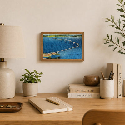 Chesapeake Bay Bridge linking western and eastern shores of Maryland — Vintage Maryland Postcard