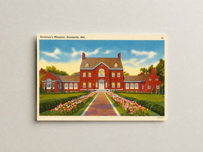 Governor's mansion, Annapolis, MD — Vintage Maryland Postcard