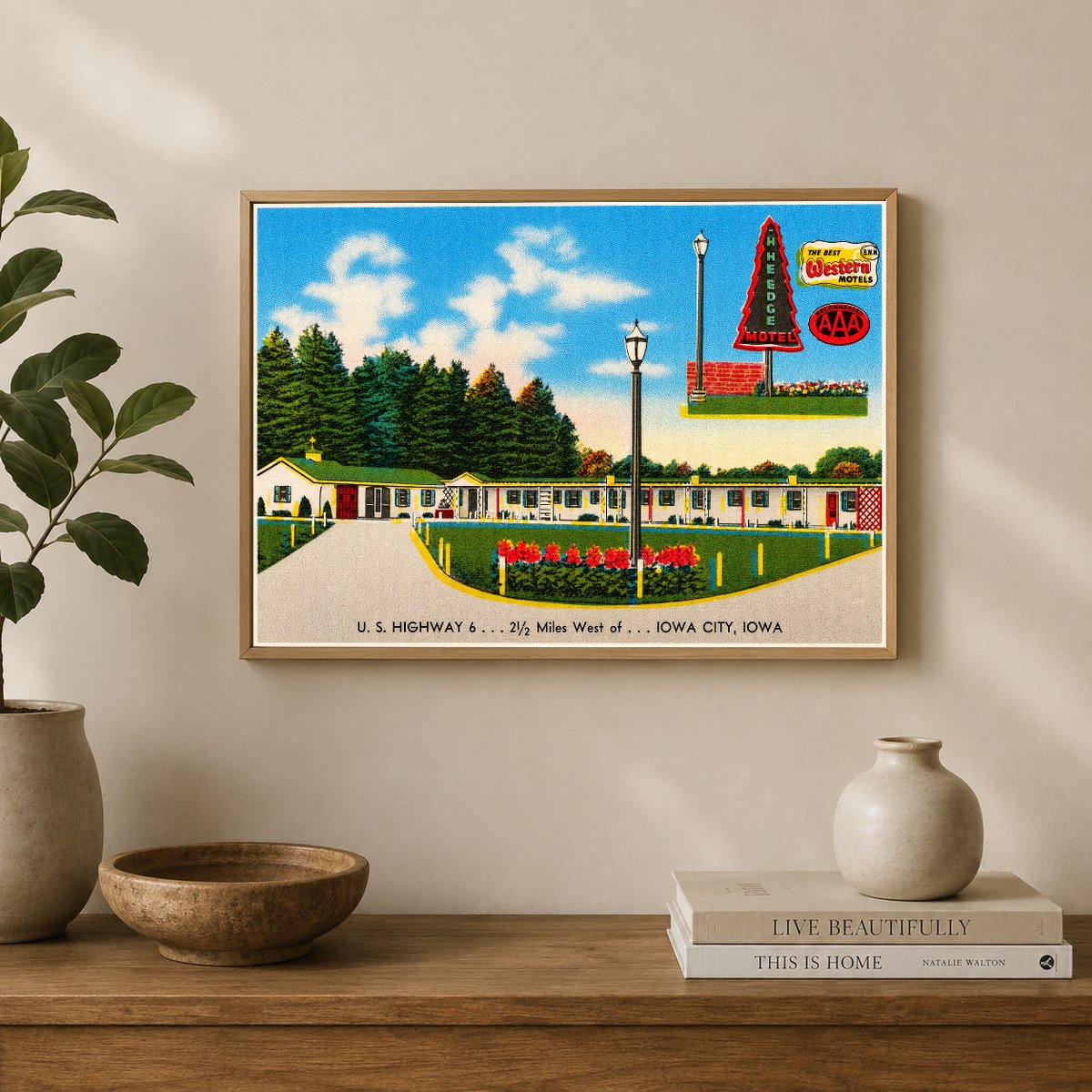 Iowa City, IA: Pine Edge Motel, U. S. Highway 6... 2 1/2 miles west of... Iowa City