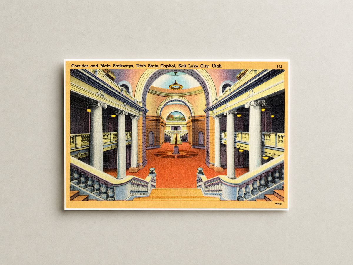 Salt Lake City, UT: Corridor and main stairs, Utah State Capitol