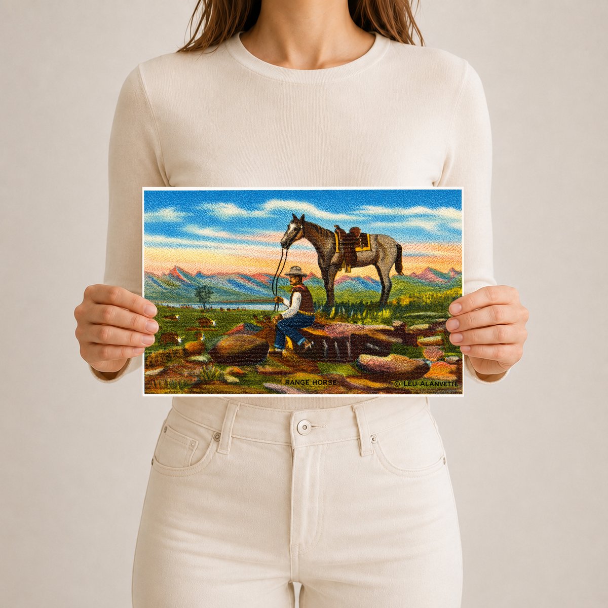 Baton Rouge, LA: My range horse, original oil painting painted by Leo A. Arvette
