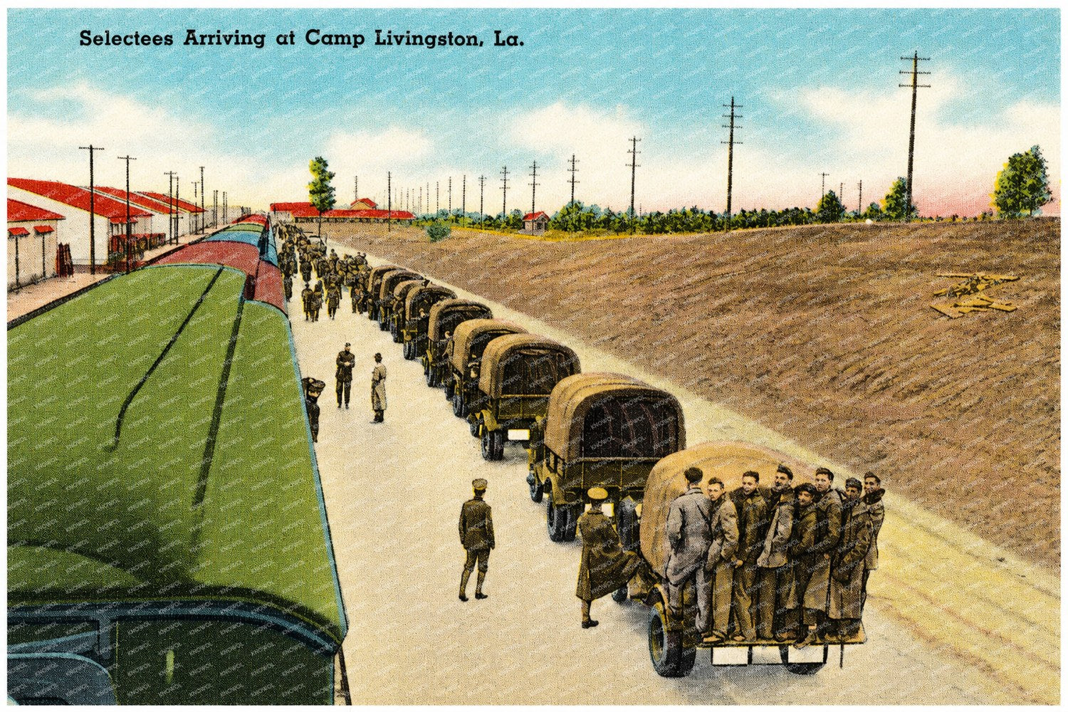 Pineville, LA: Selectees arriving at Camp Livingston