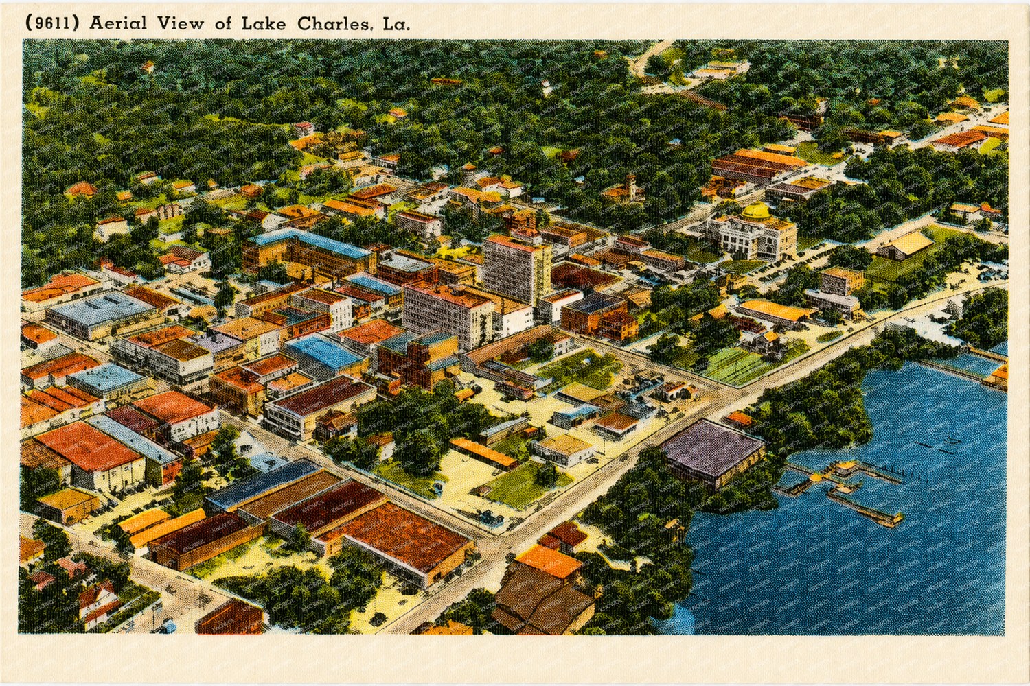 Lake Charles, LA: (9611) Aerial View of Lake Charles