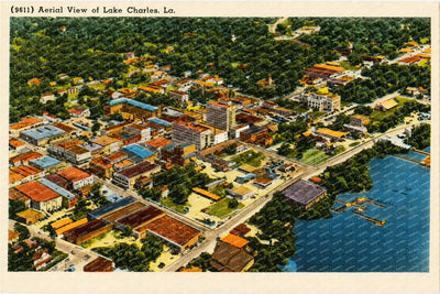 Lake Charles, LA: (9611) Aerial View of Lake Charles