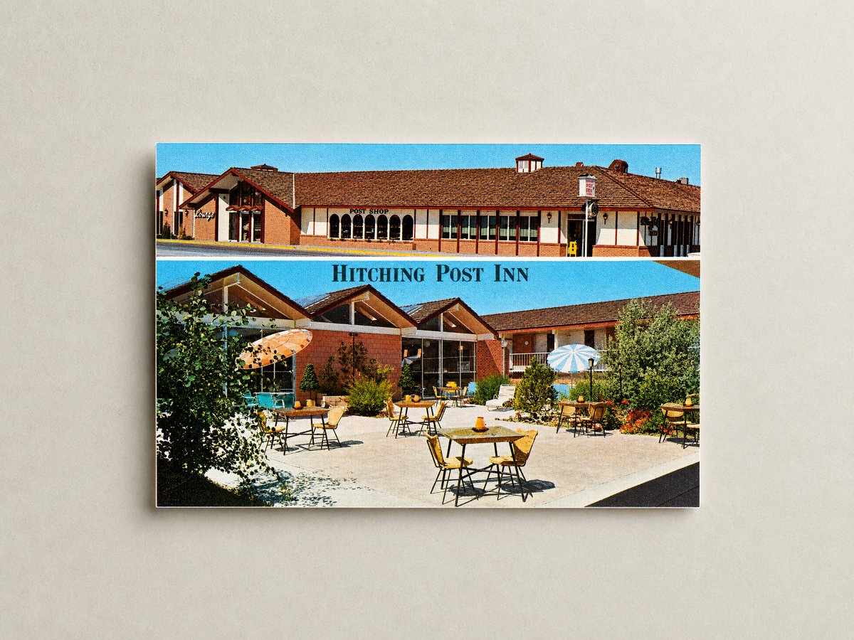 Cheyenne, WY: Hitching Post Inn, motor hotel and restaurant, 1600 West Lincolnway, Cheyenne, Wyoming 82001