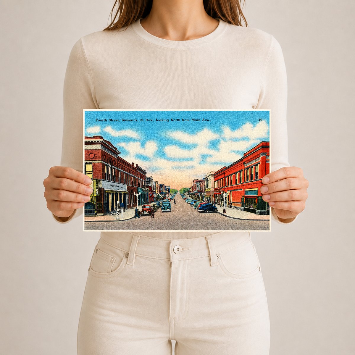 Bismarck, ND: Fourth Street, Bismarck N. Dak., looking north from Main Ave.