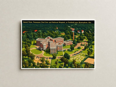 Birmingham, AL: Aerial view, Tennessee Coal Iron and Railroad Hospital, at Fairfield, near Birmingham