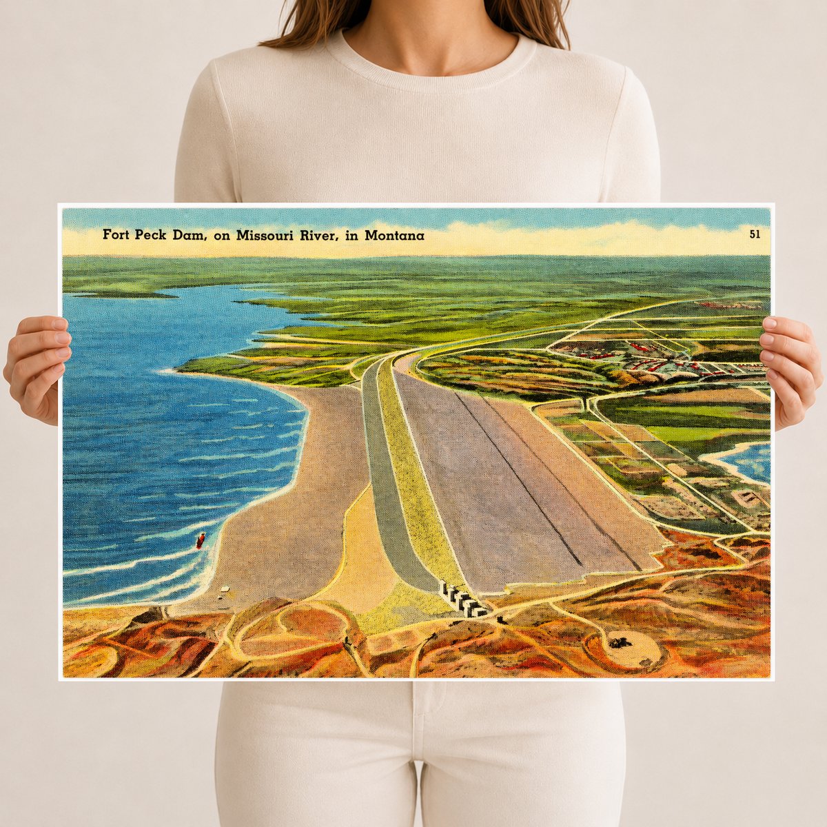 Missouri River, MT: Fort Peck Dam, on Missouri River, in Montana