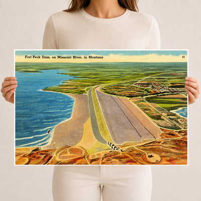 Missouri River, MT: Fort Peck Dam, on Missouri River, in Montana