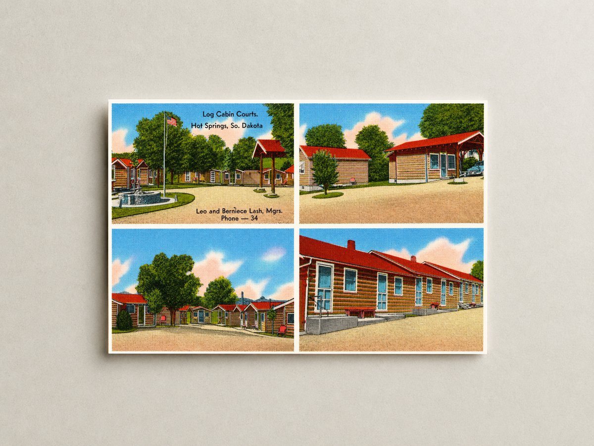 Hot Springs, SD: Log Cabin Courts, Hot Springs, So. Dakota
