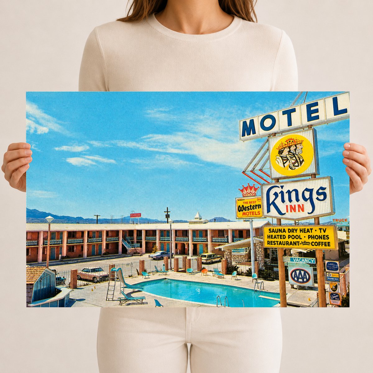 Kingman, AZ: King's Inn Motel, restaurant and lounge, on East Highway 66, Kingman, Arizona 86401