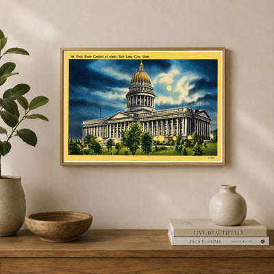 Salt Lake City, UT: Utah State Capitol at night