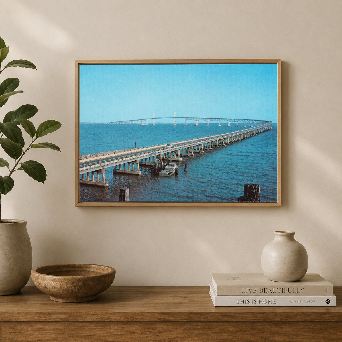 Chesapeake Bay Bridge — Vintage Maryland Postcard