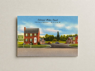 Colonial Motor Court, 5 mi. east of Baltimore, Rt. U. S. No. 40 — Vintage Maryland Postcard
