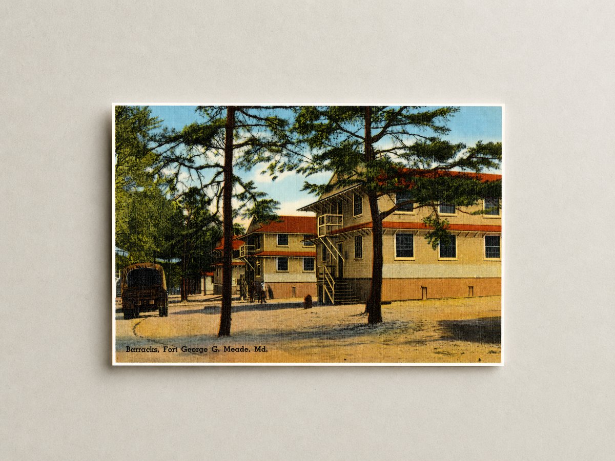 Barracks, Fort George G. Meade, MD — Vintage Maryland Postcard