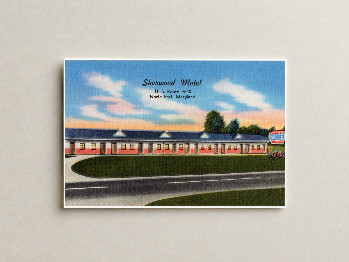 Sherwood Motel, U. S. Route #40, North East, Maryland — Vintage Maryland Postcard