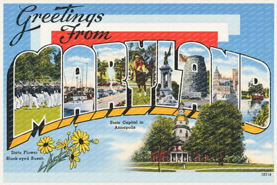 Greetings from Maryland — Vintage Maryland Postcard