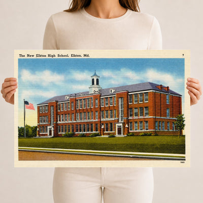 The new Elkton High School, Elkton, MD — Vintage Maryland Postcard