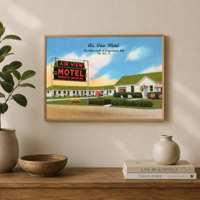 Air View Motel, 3 1/2 miles north of Hagerstown, MD on U. S. 11 — Vintage Maryland Postcard