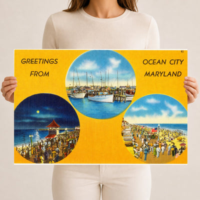 Greetings from Ocean City Maryland — Vintage Maryland Postcard