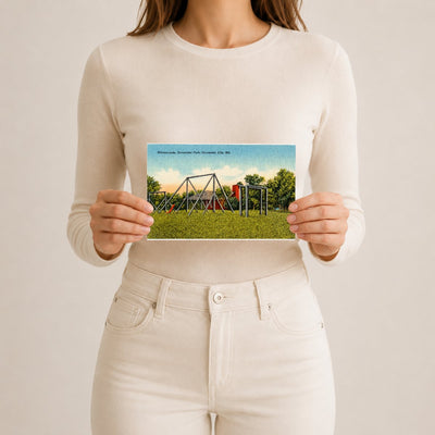 Playgrounds, Pocomoke Park, Pocomoke City, MD — Vintage Maryland Postcard
