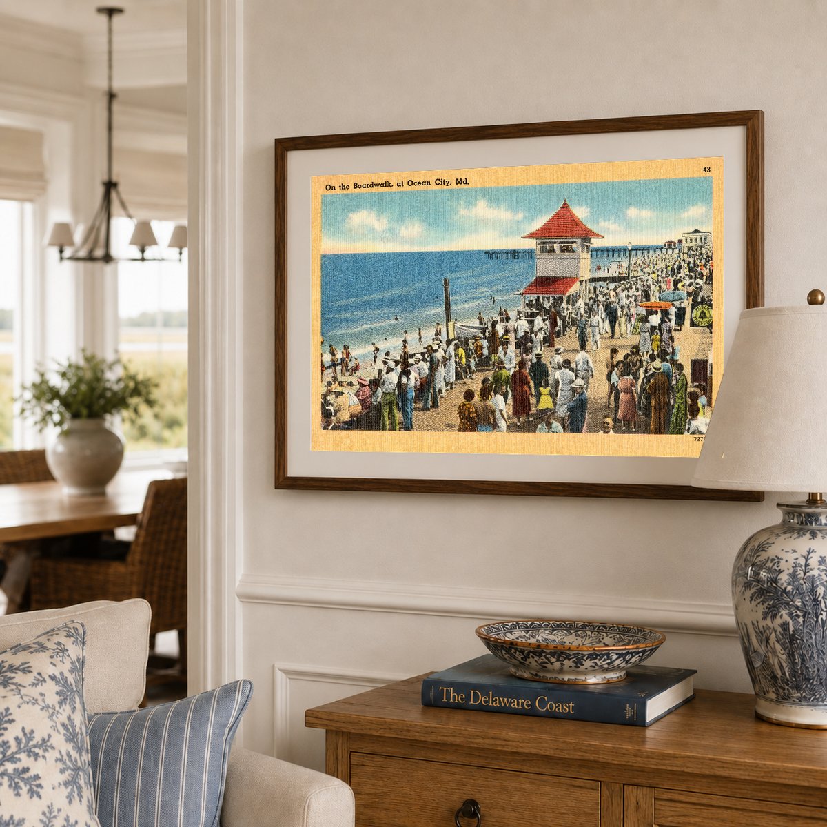 On the boardwalk at Ocean City, MD — Vintage Maryland Postcard