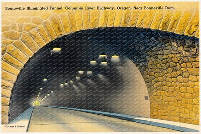 OR: Bonneville Illuminated Tunnel, Columbia River Highway, Oregon, near Boneville Dam