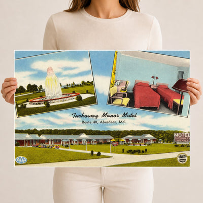 Tuckaway Manor Motel, Route 40, Aberdeen, MD — Vintage Maryland Postcard