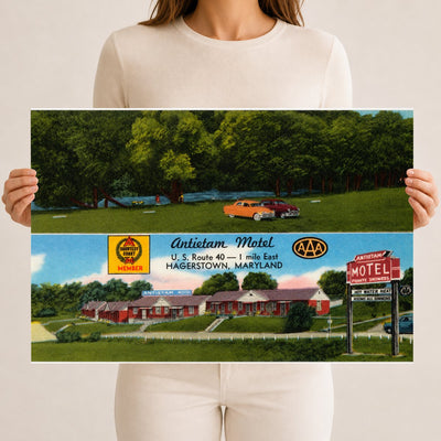 Antietam Motel, U. S. Route 40 -- 1 mile east, Hagerstown, Maryland — Vintage Maryland Postcard