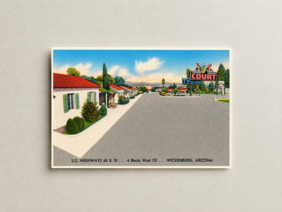 Wickenburg, AZ: Double J Court, U.S. highways 60 & 70, 4 blocks west of