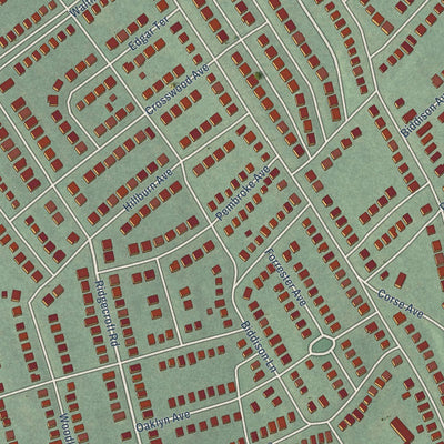 Close-up of the map of Waltherson, Maryland print showing street and building detail