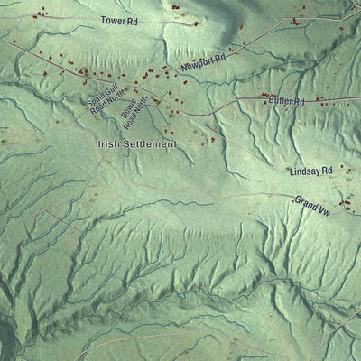 Close-up of the map of Newport, New York print showing street and building detail