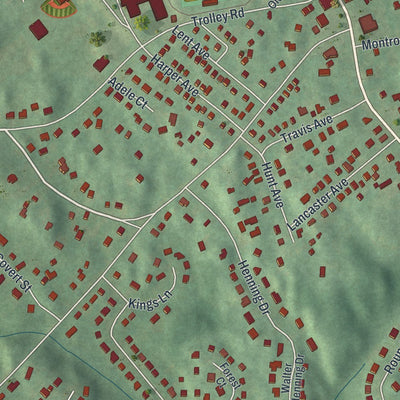 Close-up of the map of Montrose, New York print showing street and building detail