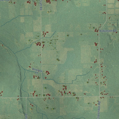 Close-up of the map of Butler, Michigan print showing street and building detail