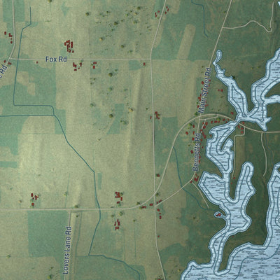 Close-up of the map of Oak Grove, Dodge County, Wisconsin print showing street and building detail