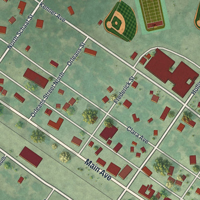 Close-up of the map of Murdock, Minnesota print showing street and building detail