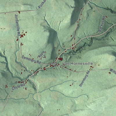 Close-up of the map of Stark, New York print showing street and building detail