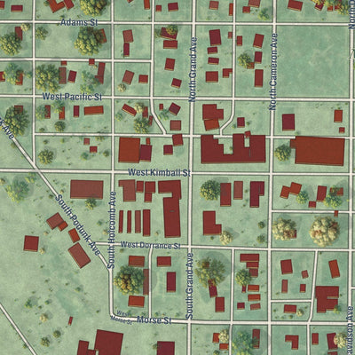 Close-up of the map of Callaway, Nebraska print showing street and building detail