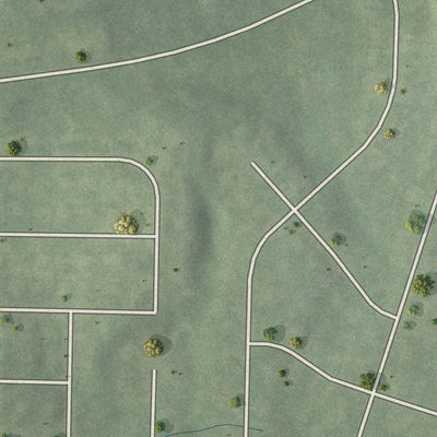 Close-up of the map of Fairburn Road-Wisteria Lane, Georgia print showing street and building detail